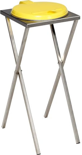 VAR | Hygiene-Müllsackständer aus Edelstahl | für Volumen 120 l | Deckelöffnung manuell | gelb