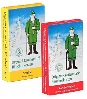 Crottendorfer Räucherkerzen - Coni di incenso, fragranze natalizie assortite, set da 2, Caminetto e vaniglia.