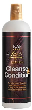 NAF Sheer Luxe Leather Cleanse & Condition 500ml – 2-in-1 Leather Cleaner & Conditioner – Deep Cleansing with Nourishing Finish – For Saddlery, Tack & Leather Accessories