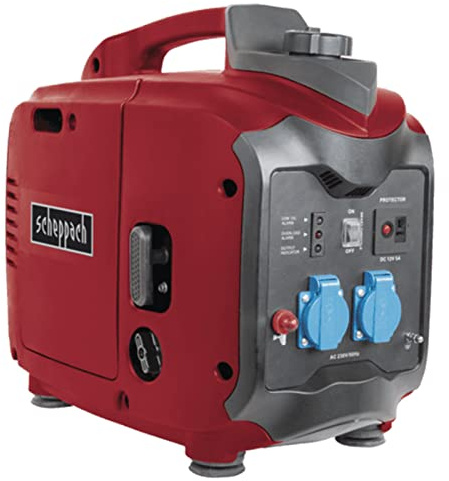 Scheppach Benzin Stromgenerator Inverter SG2000 Stromerzeuger | 2000W Leistung | 2 x 230V & 1 x 12V Steckdose | 105,6 cm³ 4-Takt-Motor | Gummifüße, Tragegriff, Seilzugstarter | 95 dB Notstromaggregat