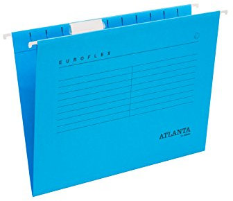 Jalema 2652742600 Hängemappen Euroflex, Hängeregister DIN A4, seitlich offen, Sichtreiter, FSC®-zertifiziert, 25er Packung, blau