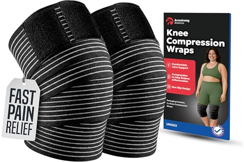 Elastic Knee Compression Sleeve Bandage Wraps I Knee Support Straps for Legs, Thighs, Hamstrings Ankle & Elbow Joints Reduce Swelling I Lymphatic Relief & Elastic Bandage I Women & Men (Large 79Inch)