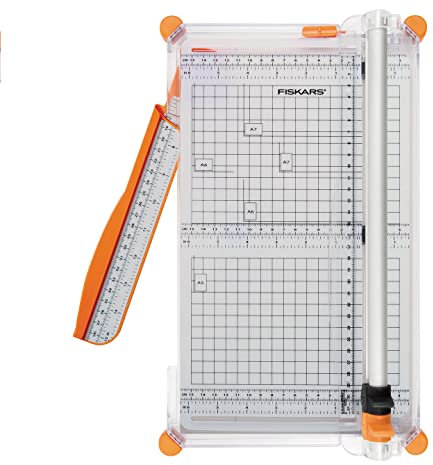 Fiskars Personal SureCut Plus Paper Trimmer 30 cm - A4, With Cutting Line Guide, Including 1 Scoring Blade & 1 Cutting Blade, 1020504