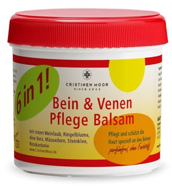 CristinenMoor Bein & Venenpflege Balsam 200 ml I bei Besenereiser I Krampfadern I unruhigen & schweren Beinen I Venenleiden