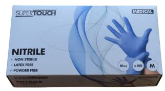 Supertouch Powderfree Nitrile Gloves (Blue) Medium (306802)