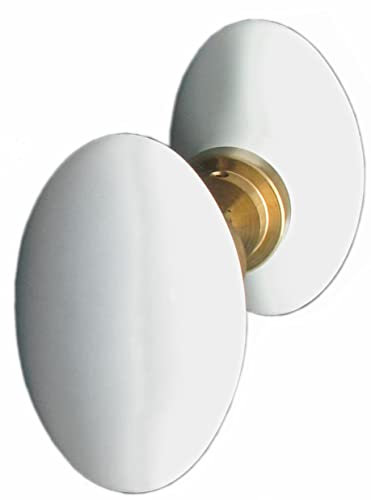 Home friendly Bouton double ovale en porcelaine blanche
