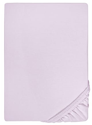 biberna 0077144 Spannbetttuch Feinjersey (Matratzenhöhe max. 12 cm), gekämmte Baumwolle, superweich 1x 60x120 cm > 70x140 cm flieder