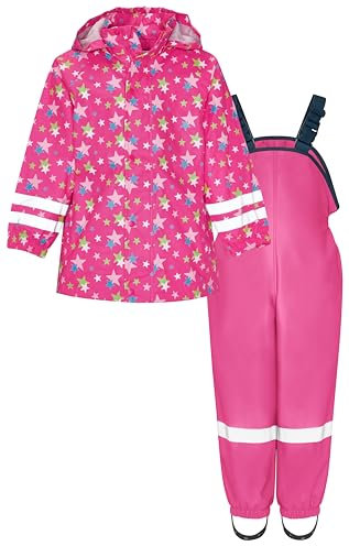 Playshoes Apparel regnset ofodrade tvådelade regnbyxor regnjacka regnkläder, ROSA, 98
