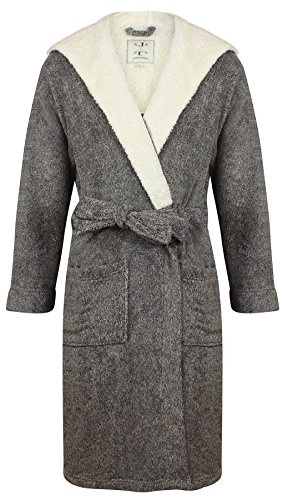 John Christian Albornoz polar térmica super suave con capucha, Gris/Crema, L
