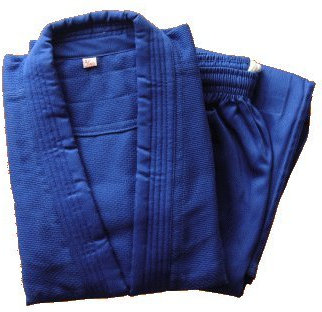 S.B.J - Sportland mittelschwerer Judoanzug blau, 160 cm, mit weissem Gürtel