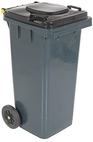 Vestil TH-32-GY Polyethylene 32-Gallon Trash Can, 22 Length x 37-1/2 Height, Gray
