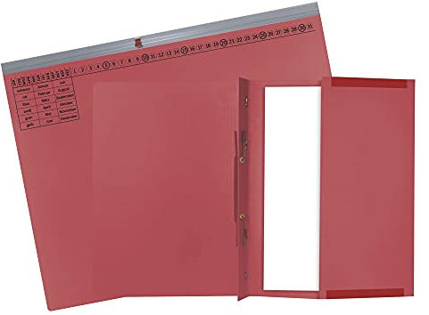 Exacompta 370203B 25er Pack Premium Kanzlei Hängehefter Exaflex Rechtsheftung, aus extra starkem Recycling Karton mit großer dehnbarer Tasche für Büro Kanzlei und Anwälte Blauer Engel Rot
