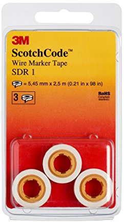 3M ScotchCode SDR-1 Kabelmarkierer Nachfüllrollen, Ziffer 1 (3-er Pack)