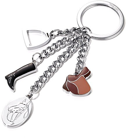 Troika PFERDEGLÜCK Porte-clés, 13 cm, Multicolore (Braun Schwarz)