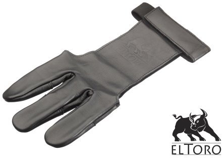 elTORO Traditioneller Schießhandschuh Black Larp Bogenschießen (XXL)