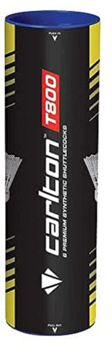 Carlton Badmintonball Tournament T800, Weiß – Rot, schnell (78 Grains) für Junioren und Vereinsspieler (1x6er Dose)