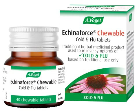 A.Vogel Echinaforce Chewable Cold & Flu Tablets | Relieve Cold & Flu Symptoms | Extracts of Fresh Echinacea | 40 Tablets