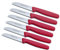 Marsvogel - 6er Pack Gemüsemesser 3 Rot - gerade Klinge - Griffe aus PP Kunststoff - Made in Solingen