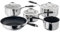 Stellar James Martin Set of 5 Stainless Steel Pans, 20cm, 18cm, 16cm Saucepans with Lids, 14cm Milk Pan, 24cm Non-Stick Frying Pan, Induction Ready, Oven Safe, Dishwasher Safe