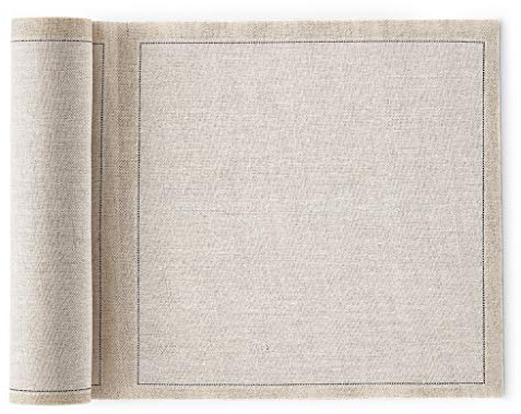 MY DRAP – Rollo de 20 servilletas de tela | Servilletas para Evento | 50% Lino - 50% Algodón | Reutilizables | 20 x 20 cm | Color Natural | Formato Rollo, en Unidades Precortadas