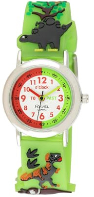 Ravel Children's Green Dinosaur Time Teacher Watch