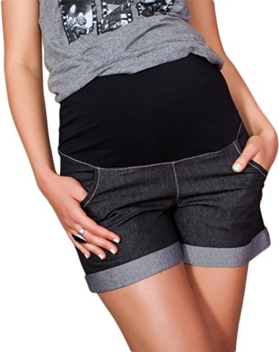 Mija - Pantalones Cortos Denim Jeans de Maternidad 9037
