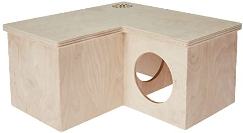 Getzoo Eckhaus Murmel I Geräumig & kuschelig I Dreikammernsystem I Abnehmbares Dach I Geeignet für Verschiedene Nagetierarten I Platzsparendes Eckdesign (Premium Eckhaus Murmel)