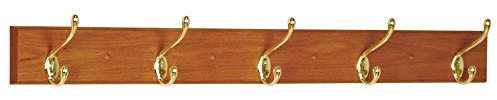 Wooden Mallet 36-Inch 5-Nickel Hook Coat Rack, Medium Oak