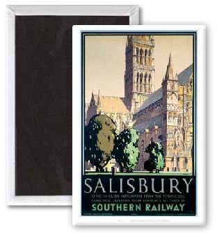 Salisbury - 3x2 inch Fridge Magnet - large magnetic button