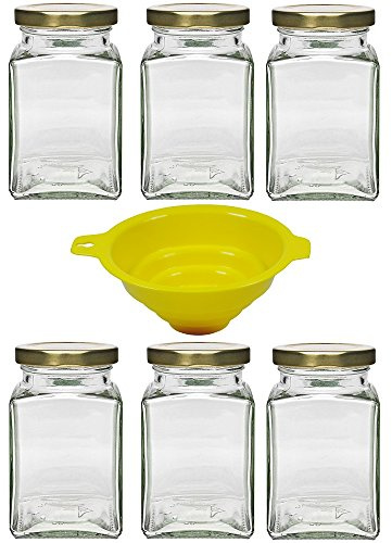 Viva Haushaltswaren Bocaux à confiture/épices en verre, couvercle doré, 260 ml
