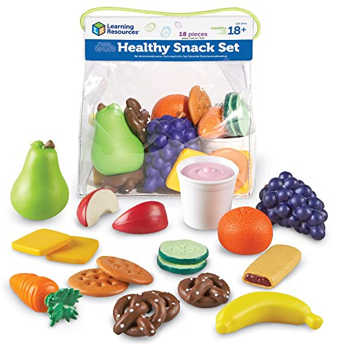 Learning Resources New Sprouts Healthy Snack Set - 18 Pieces, Ages 18+ months Pretend Play Food for Toddlers, Preschool Learning Toys, Kitchen Play Toys for Kids