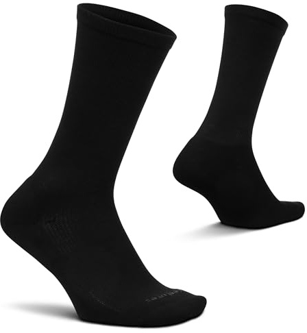 Feetures Therapeutic Max Cushion Crew Sock - Non-Binding Diabetic Socks - Black, XL (1 Pair)