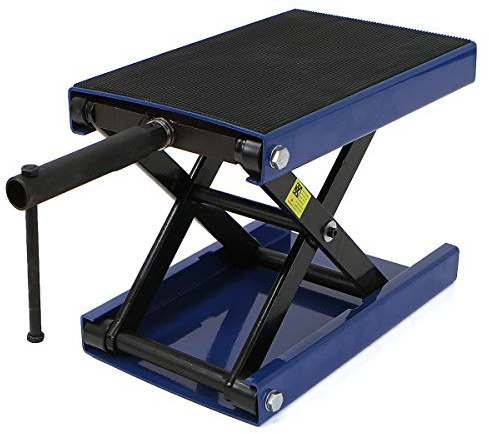 Stark USA 1,100LBS Wide Deck Motorcycle Scissor Jack Lift ATV Center Crank Hoist Dirt Bike Repair Stand Mobile Motorcycle Jack (1100LBS)