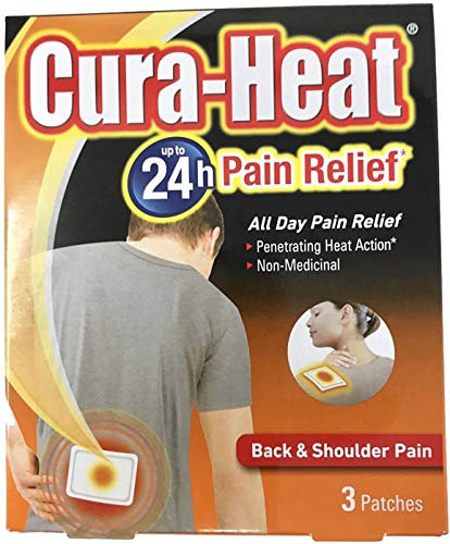 Cura-heat Back and Shoulder Pain Relief Heat, 3 count, (Pack of 3)