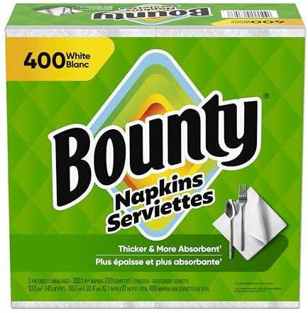 Bounty Paper Napkins, White, 400 Count
