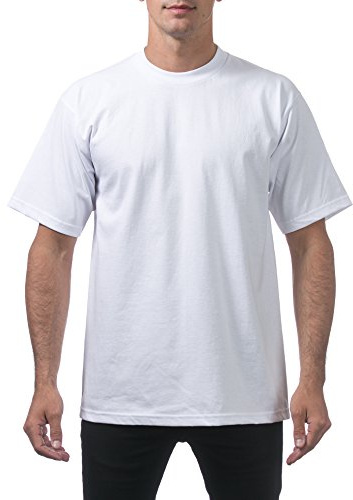 Treask Proclub T Shirts Heavy Weight Hiphop Short Sleeve S-5xl Plain Tee Men's, 1White, Medium
