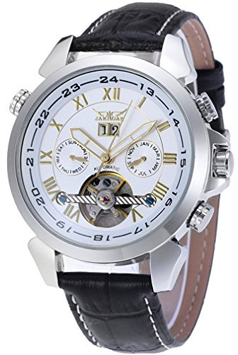 FORSINING Men's Automatic Tourbillon Calendar Classic Band Wrist Watch JAG057M3S1