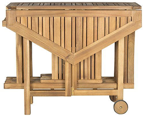SAFAVIEH Outdoor Collection Kerman Natural 5-Piece Foldable Patio Dining Set (Fully Assembled)