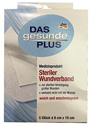 DAS gesunde PLUS Steriler Wundverband Wasserdicht 8cmx10cm (5 Stck.)