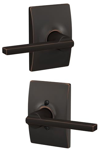 Schlage F10LAT716CEN Century Collection with Latitude Passage Lever, Aged Bronze