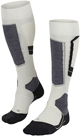 FALKE Sk4 Advanced W Kh Lana Filo Funzionale Caldi Sottili, Calzini da sci Donna, Bianco Off-White 2040-O, 41-42