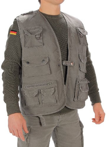 Jagd- und Anglerweste Moleskin Oliv Gr.XXL