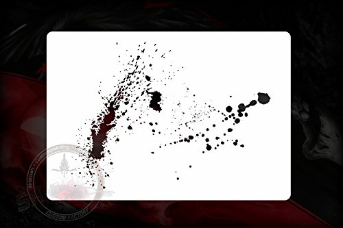 Herterich Products Pochoir aérographe effet éclaboussure, modèle de tatouage et graffiti, réutilisable et résistant aux solvants, Mylar 0,1 à 0,2 cm, pour aérographe, sprays et encre