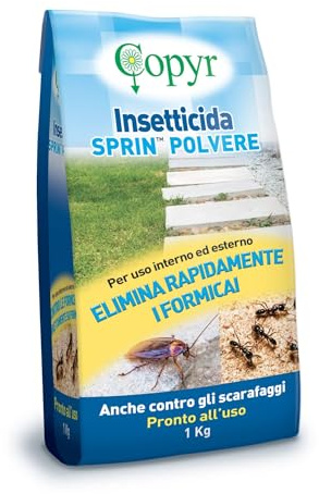 Copyr | Sprin Polvere - Insetticida in polvere pronto all'uso contro formiche e scarafaggi - Sacchetto 1 Kg