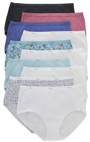 Hanes womens Cotton briefs underwear, 10 Pack - Brief Assorted 1, 9 US