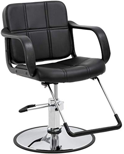 BestSalon Salon Chair Hair Styling Chair with Swivel Hydraulic Pump for Barber Salon Equipment (Black)