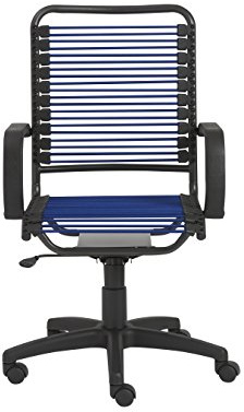 Euro Style Bradley Bungie Office Chair | Two-Lock Tilt with 360° Swivel | Adjustable Height | Blends Functionality for Home and Business Needs | Blue with Graphite Frame and Black Base