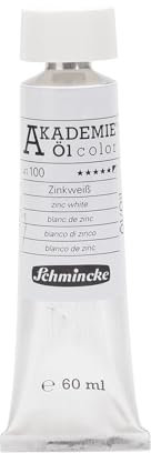 Schmincke – AKADEMIE® Öl color, feine Künstler-Ölfarben, Zinkweiß, 41 100 011, 60 ml Tube, höchst lichtecht, Ölmalerei