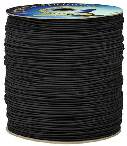Corderie Italiane 006004981 Cordoncino Elastico, Nero, 3 mm, 15 m