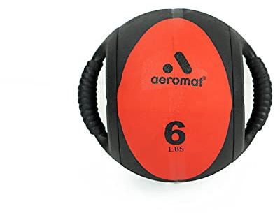 Aeromat Dual Grip Power Medicine Ball, 9cm/6-Pound, Black/Orange